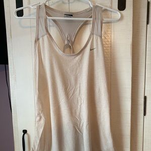 Cream Nike dri fit tank top